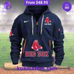 Boston Red Sox Custom Half Zip heavy hoodie Radiant and glowing Pic dear